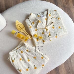 PYJAMA FLEURISTA JAUNE blanc cassé (pantalon)