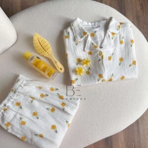 PYJAMA FLEURISTA JAUNE blanc