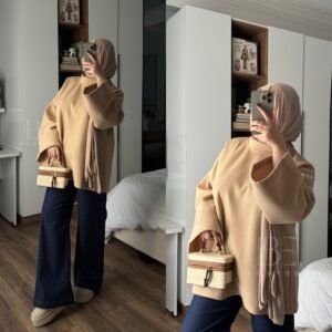 Pull oversize beige