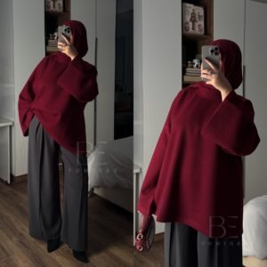 Pull oversize bordeaux