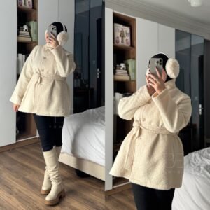 Teddy coat blanc cassé